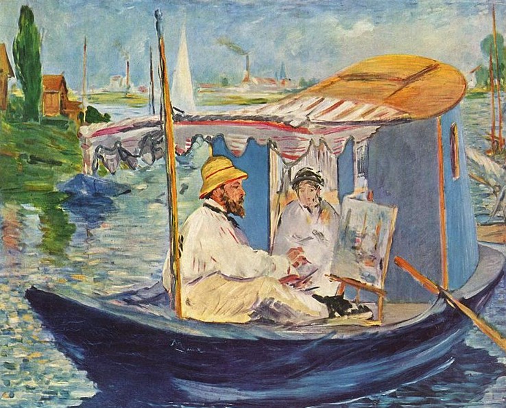 Eduard Manet 1874: Claude Monet et sa
Femme dans Studio Flottant (Claude
Monet und seine Frau im Bootsatelier)