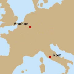 Aachen und Rom, die Zentren
des fränkischen Reiches